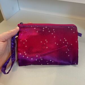 Elegant Purple and Pink Women's Small Makeup Bag